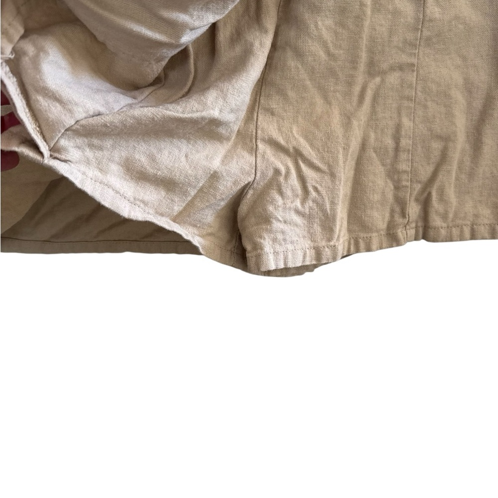 Love Tree Sleeveless‎ Double-Breasted Romper – Size L, Beige Linen Blend - Picture 4 of 6